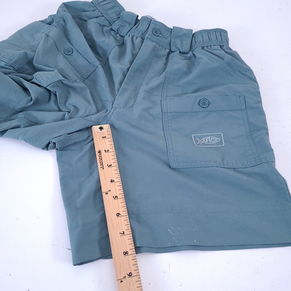 Aftco Teal Nylon Fishing Cargo Shorts Size 28 - Picture 4 of 8